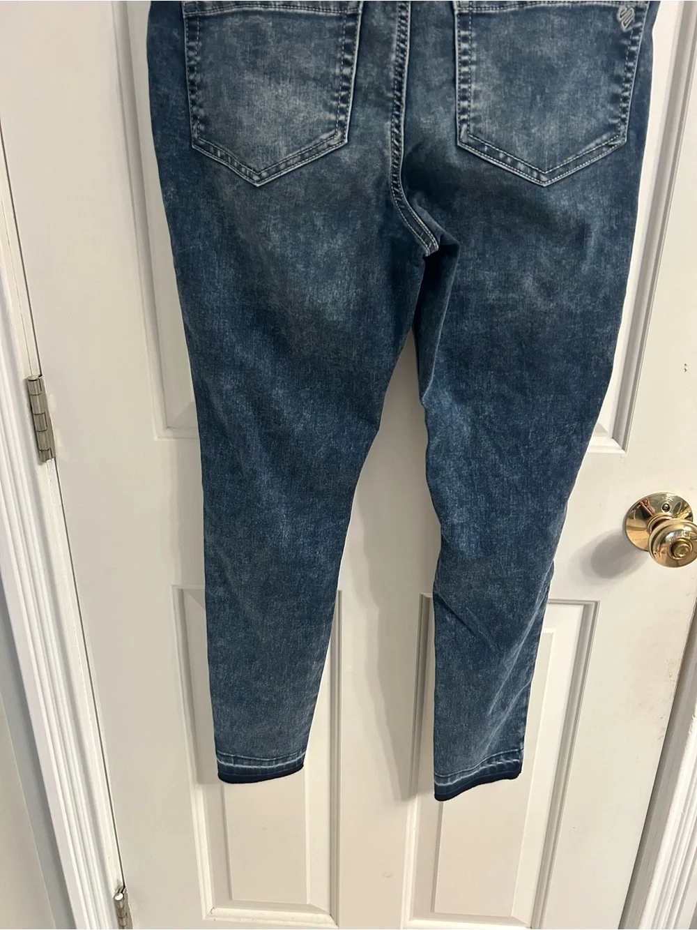 NWT-Justice Girls Dark Wash Denim-Look Leggings - Blue